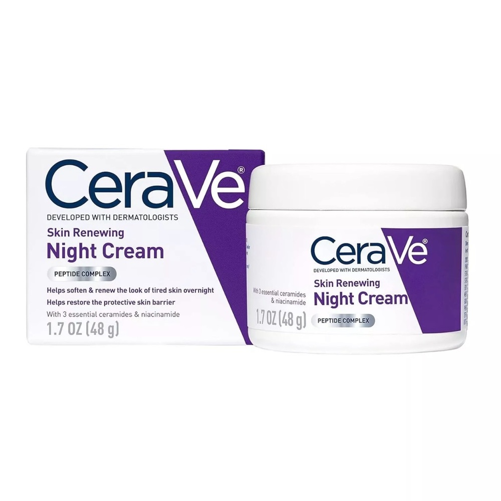 CeraVe Skin Renewing Night Cream | Niacinamide, Peptide Complex